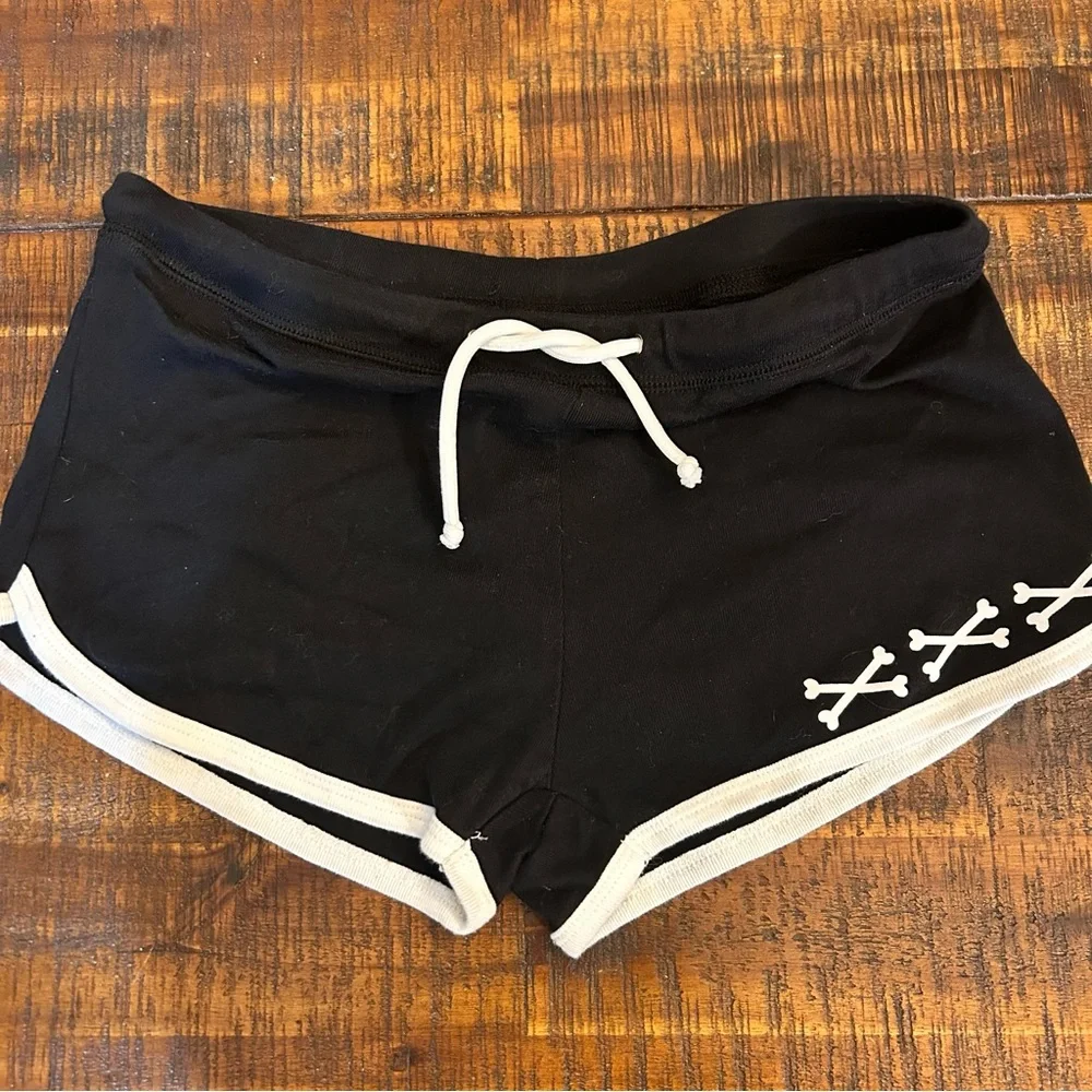 Too Fast- Skeleton Hands Booty Shorts - Picture 1 of 5